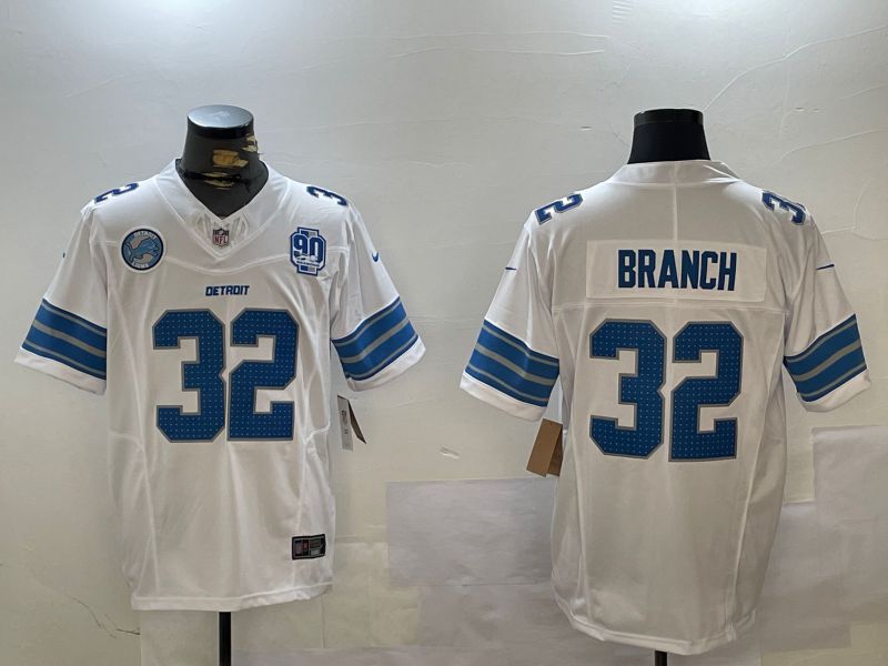 Men Detroit Lions #32 Branch White three generations 2024 Nike Limited NFL Jersey style 4